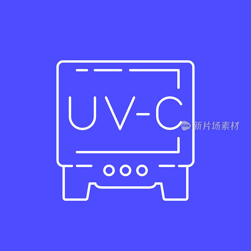 UV灯杀菌、消毒用UV- c灯线性图标